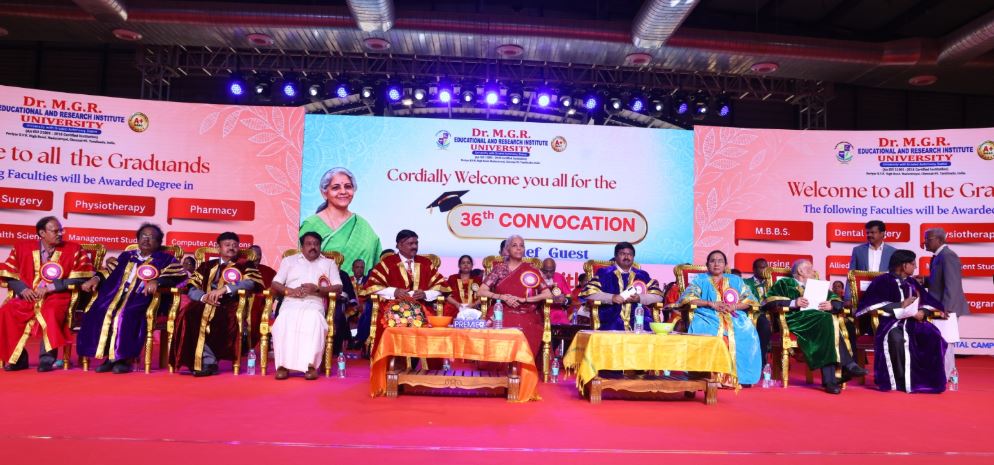 Chennai: Sitharaman attends 36th Dr.MGR University Convocation 