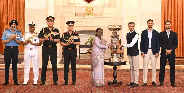 President Murmu hands over Durand Cup to East Bengal FC