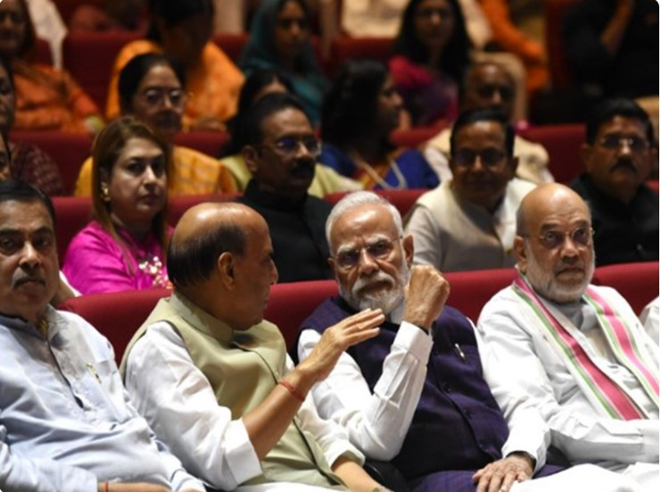 PM Modi attends NDA Parliamentary Party’s ‘Mangal Milan’ meeting 