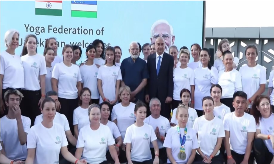 PM Modi participates in Yoga session during Uzbekistan visit