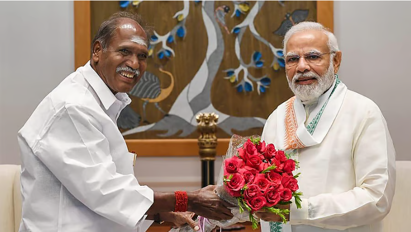 Rangasamy sworn in as Puducherry CM for fifth time