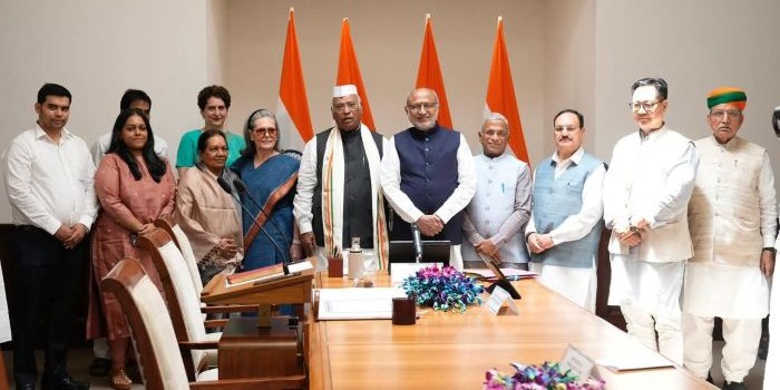 8 new Rajya Sabha members take oath, Kharge re-appointed LoP