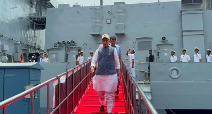 Rajnath Singh commissions indigenous stealth frigate INS Mahendragiri 