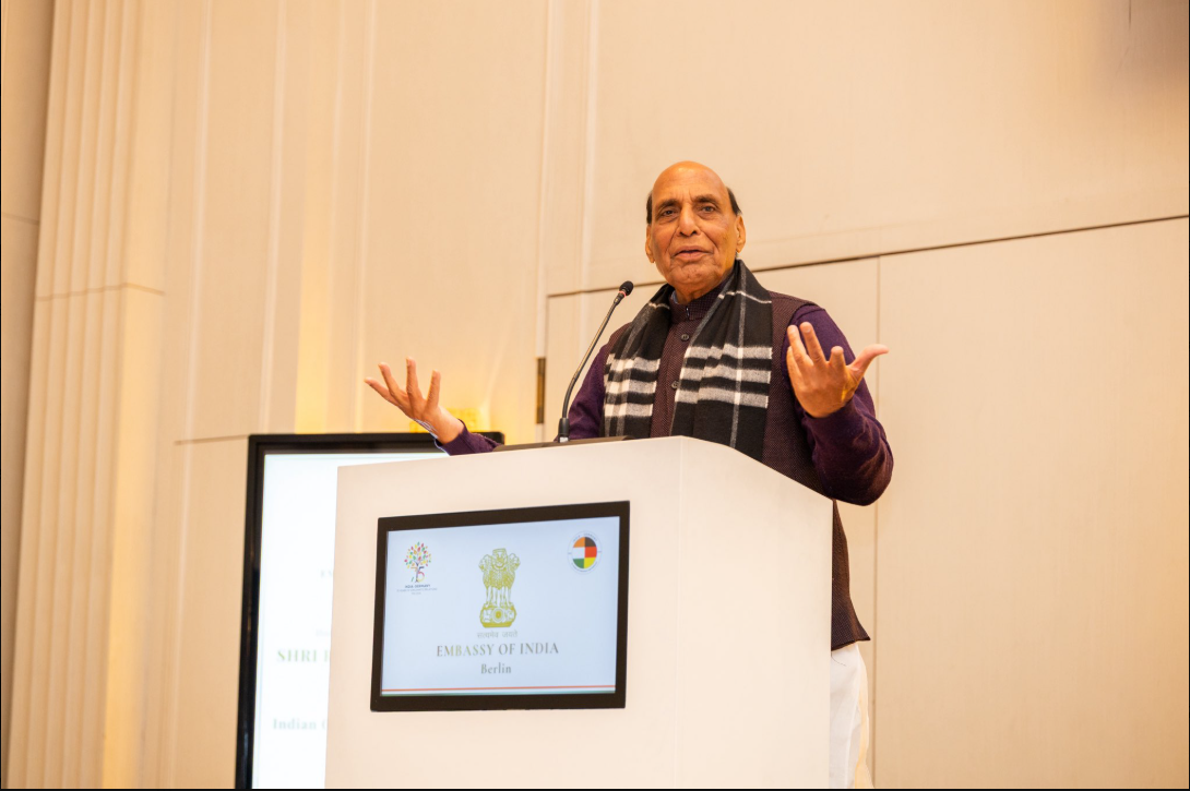 Rajnath Singh hails Indian diaspora as ‘Living Bridge’ in Berlin