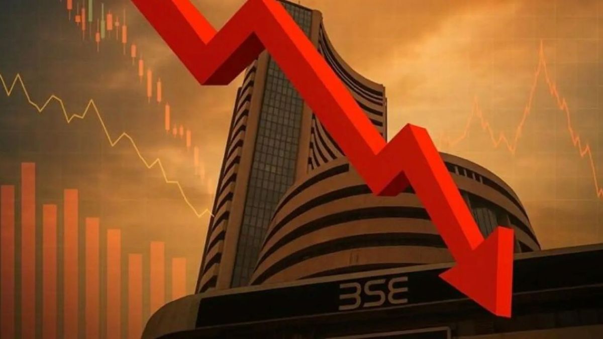Sensex tanks 1,248 pts, Nifty settles below 23,100, Re plunges 23 paise