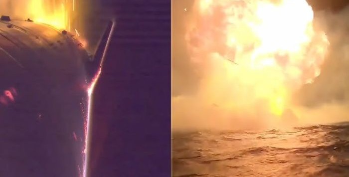 SpaceX Starship explodes during splashdown in Indian Ocean
