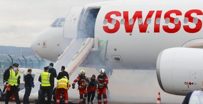 5 injured as SWISS Airbus aborts takeoff after engine fire in Delhi