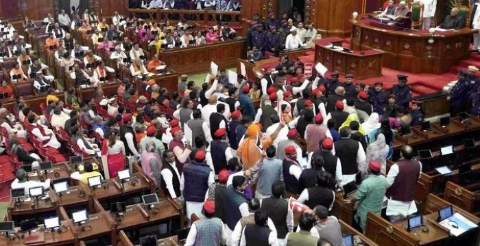 SP protest over Ram temple donation theft disrupts UP Assembly
