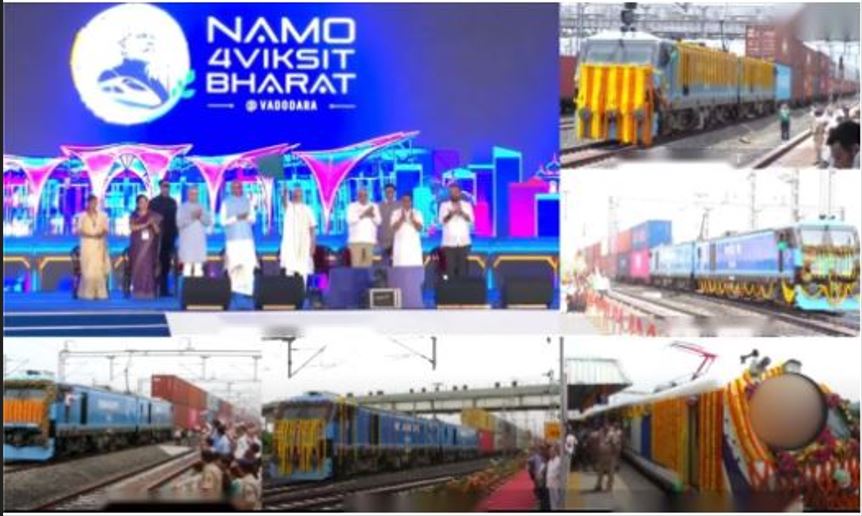 PM Modi flags off freight, passenger train services in Gujarat